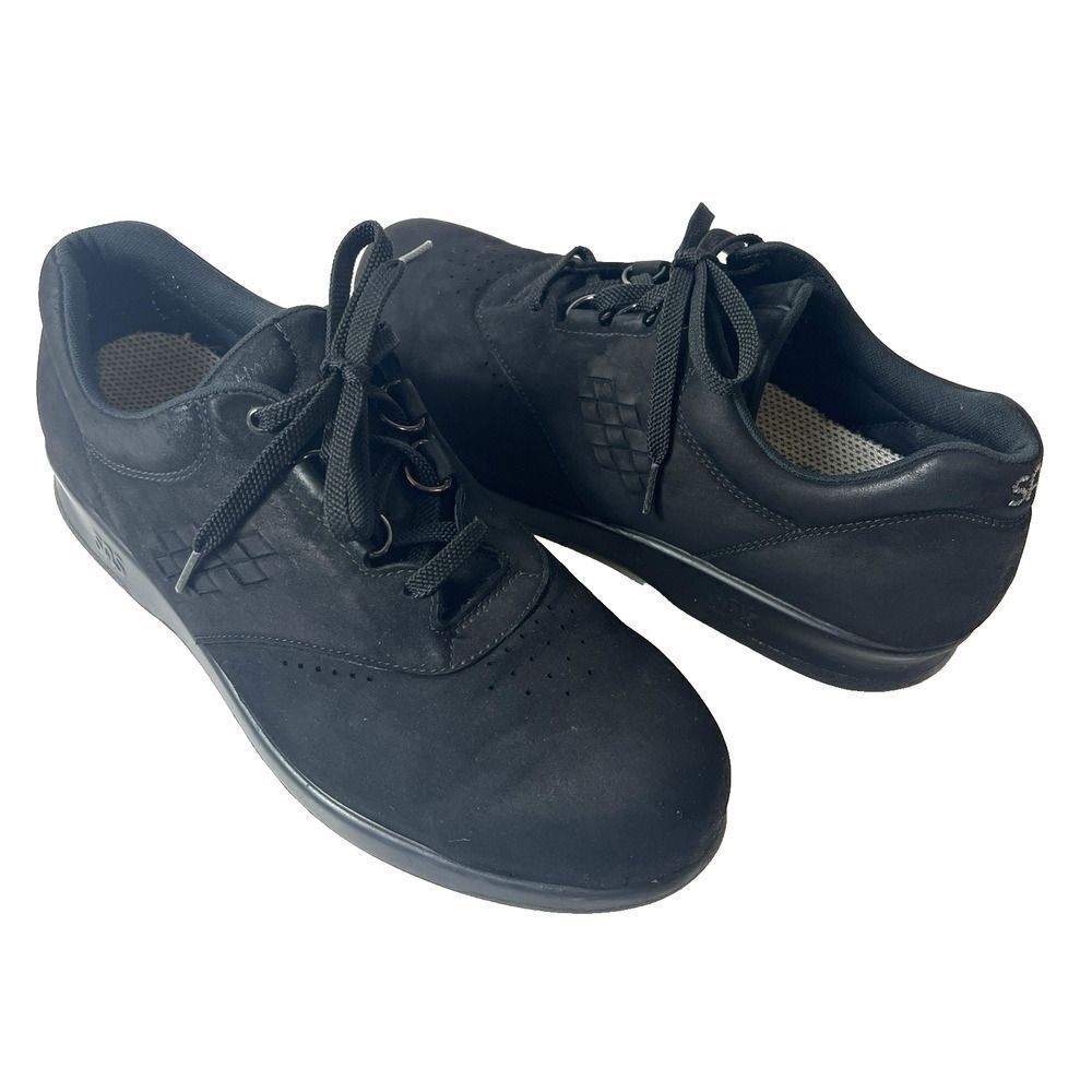 SAS Tripad Comfort Free Time Shoes Black Nubuck Lace Up Low Top Womens Sz 10.5 N